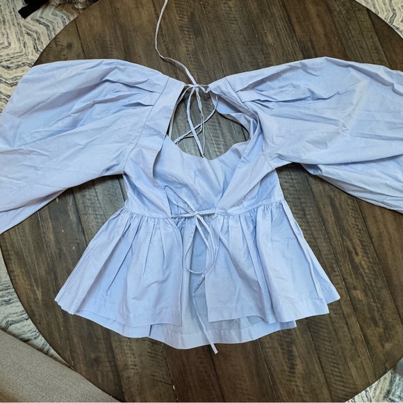 LPA | Adalet Tie Back Top in Powder Blue - Picture 4 of 6